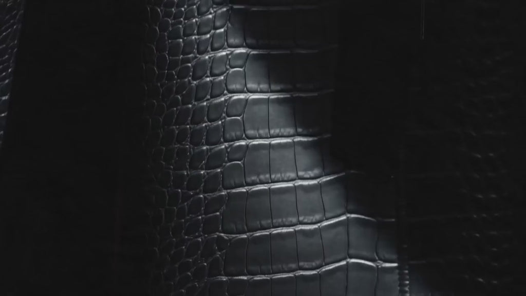 Mauroicardi Spring Long Matte Black Crocodile Print Pu Leather Trench Coat for Women with Belt Loose Casual Korean Fashion 2024